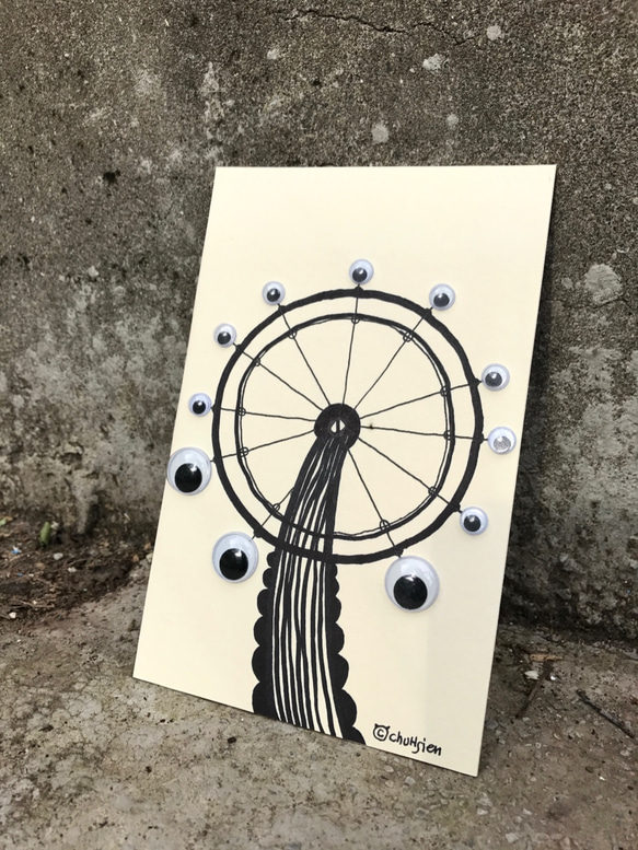 handmade cards "ferris wheel" |drawing|illustration| post 3枚目の画像