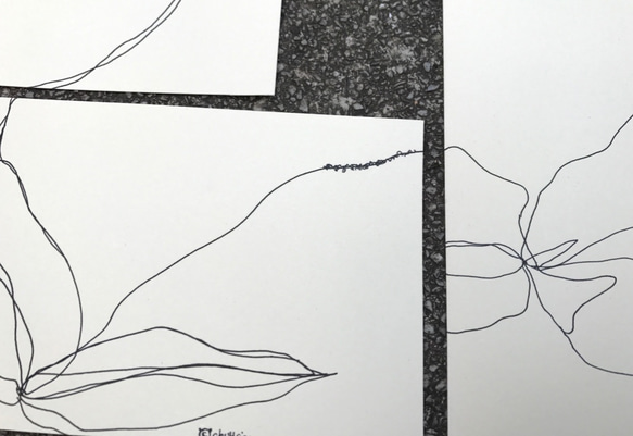 handmade card "flow" |drawing|illustration| postcards 3枚目の画像