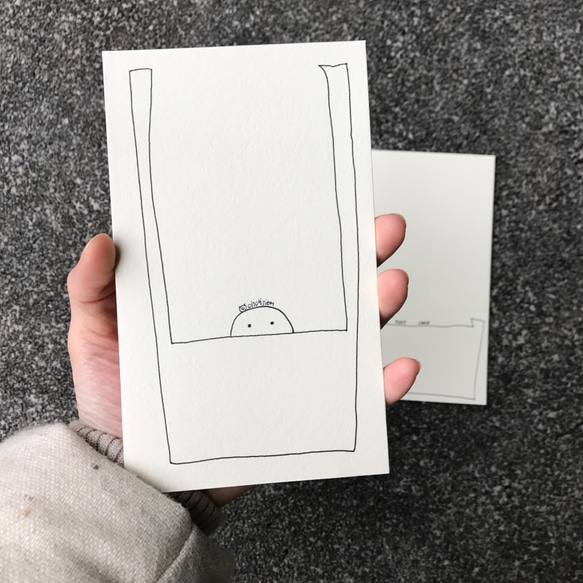 handmade "hands up" |drawing|illustrated| postcards 3枚目の画像