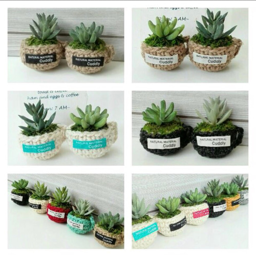 ✳受注制作✳麻紐コーヒーカップ❁﻿多肉植物アレンジ アートフラワー  
