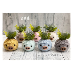 ココットの中の多肉寄せ植え風アレンジ❁メモスタンド・フェイク