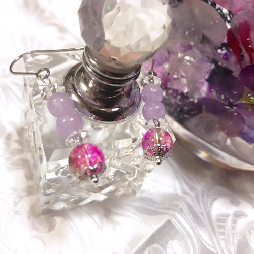 ☆高品質！レア☆桜クラッシュクォーツ＆ローズアメジストのステンレス 