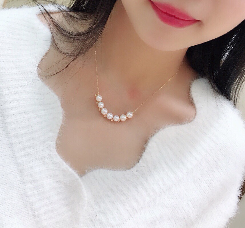 18Kゴールドアコヤ海の真珠ネックレス