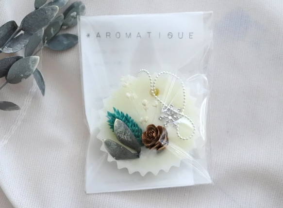 プチギフトに＊3個set＊アロマワックスサシェ【シナモン】 3枚目の画像
