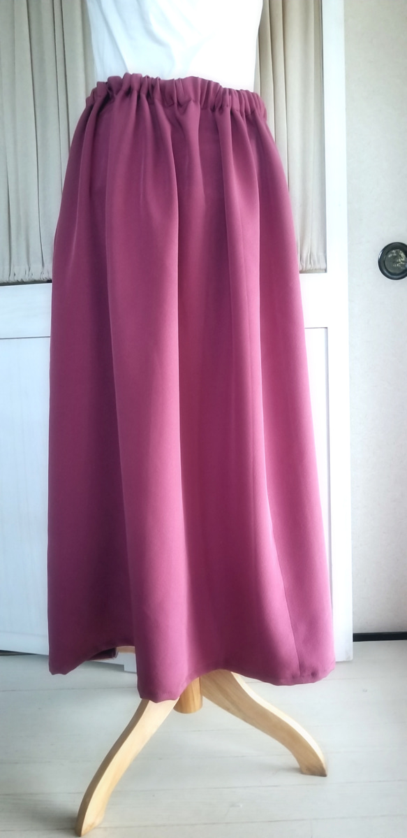 【送料無料】♡梅紫色のふんわりシルクスカート♡着物リメイク♡ 3枚目の画像