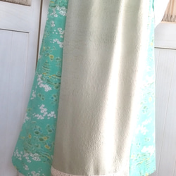 【送料無料】♡ミントグリーンのバイカラースカート♡着物リメイク♡ 3枚目の画像