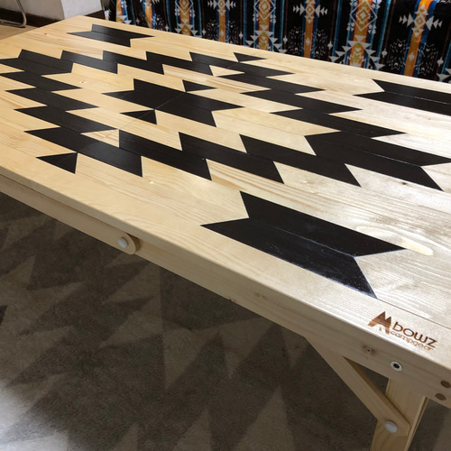 ✨オルテガ柄の折り畳みテーブル✨ ◇オルテガ◇折り畳みテーブル120