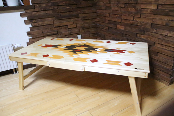 ◆オルテガ◆折りたたみテーブル NEWデザイン 受注生産 2枚目の画像
