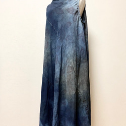 藍染×柿渋染　ヴィンテージ風　着物リメイクワンピース 4枚目の画像