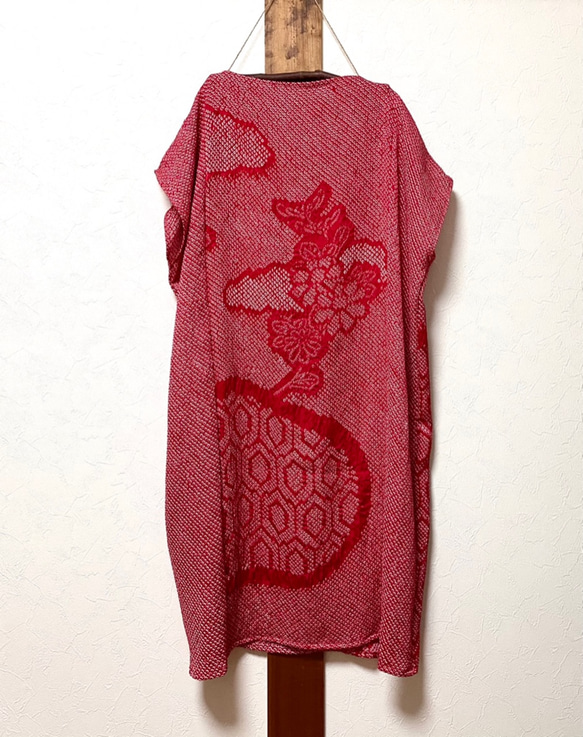和服重製純絲烏龜殼緊身連衣裙 第2張的照片