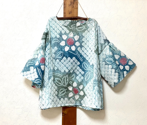 有松絞り 浴衣のトップス 着物リメイク ブラウス eterlna 通販