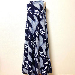 有松鳴海絞り　浴衣のバイヤスワンピース⑨ 着物リメイク 2枚目の画像
