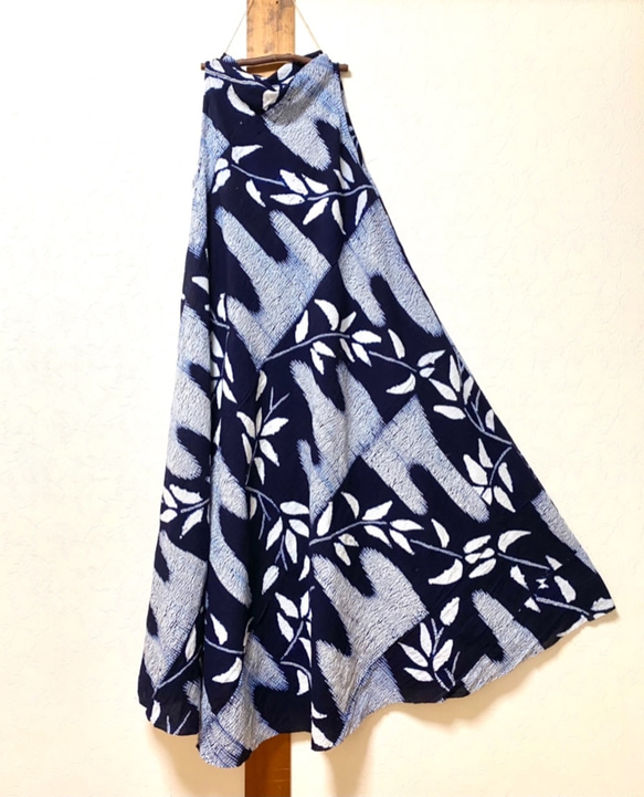有松鳴海絞り　浴衣のバイヤスワンピース⑨ 着物リメイク 3枚目の画像