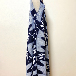 有松鳴海絞り　浴衣のバイヤスワンピース⑨ 着物リメイク 4枚目の画像
