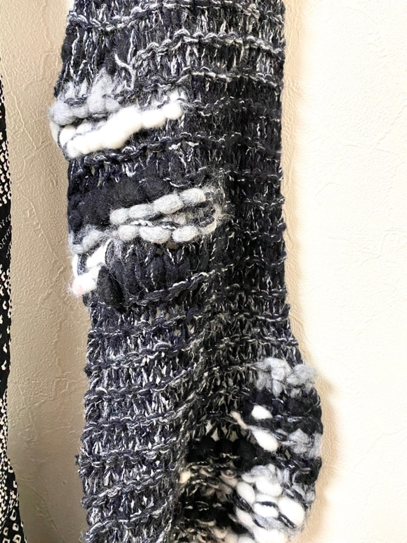 ⭐️price  down⭐️　絞り×羊毛手編み　スヌード　着物リメイク 6枚目の画像