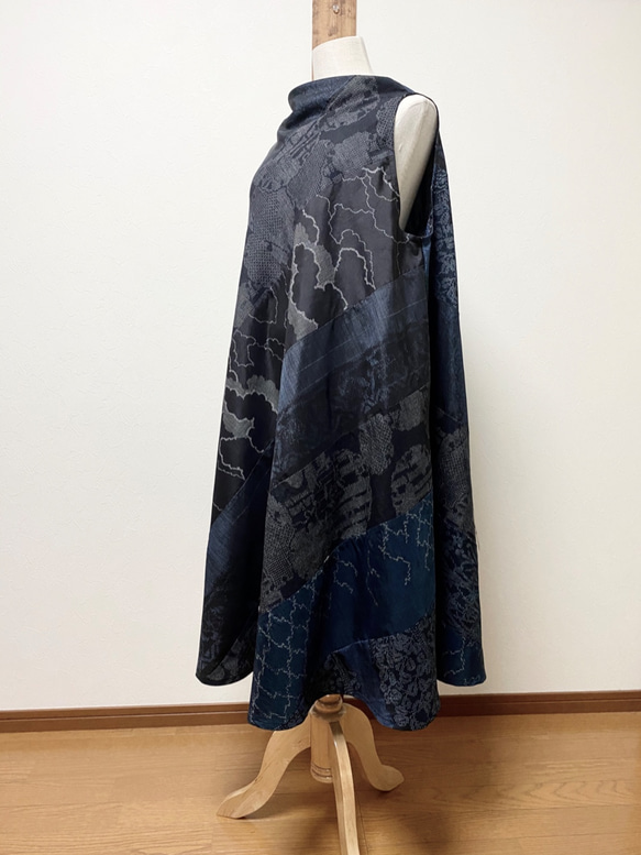 和服重製絲綢真絲海綿啤酒連衣裙 第1張的照片