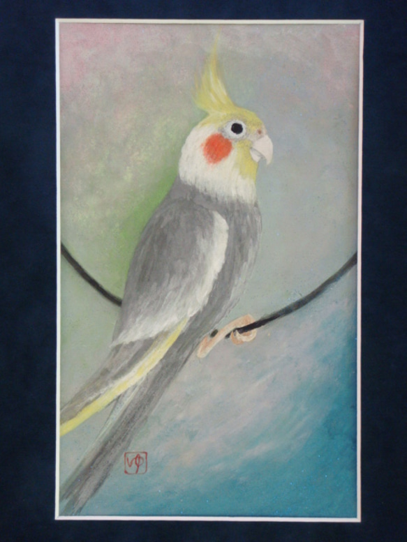 日本画 原画 「オカメインコのぴーちゃん」 絵画 ゆうちゃん 通販