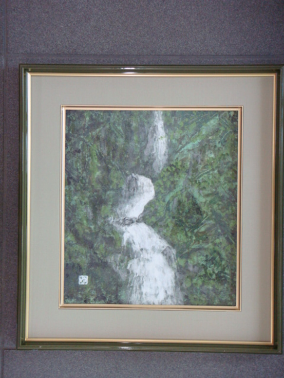 日本画　原画　「竜化の滝」 2枚目の画像