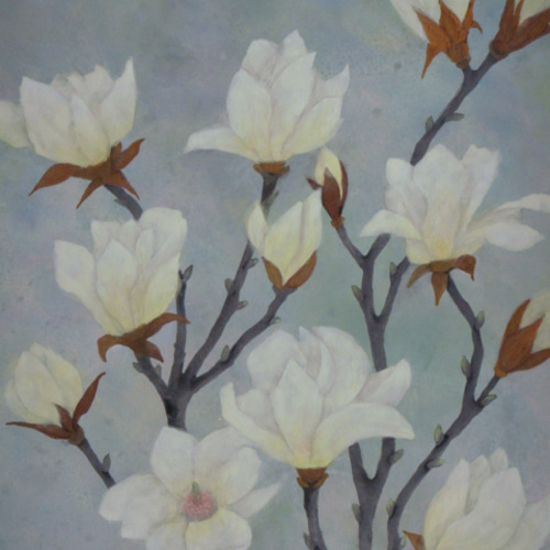 日本画 「白木蓮」 絵画 ゆうちゃん 通販 201598｜Creema(クリーマ)