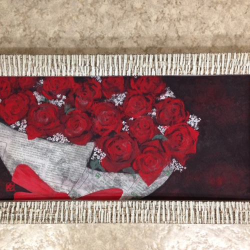 日本画 原画 「薔薇の花束」 絵画 ゆうちゃん 通販 789487