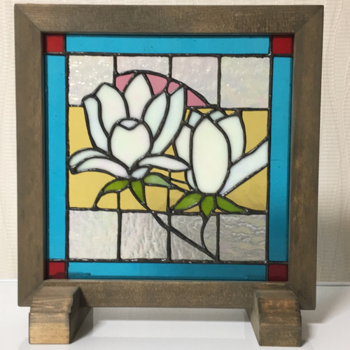 ステンドグラス パネル [白木蓮] その他アート ゆうちゃん 通販