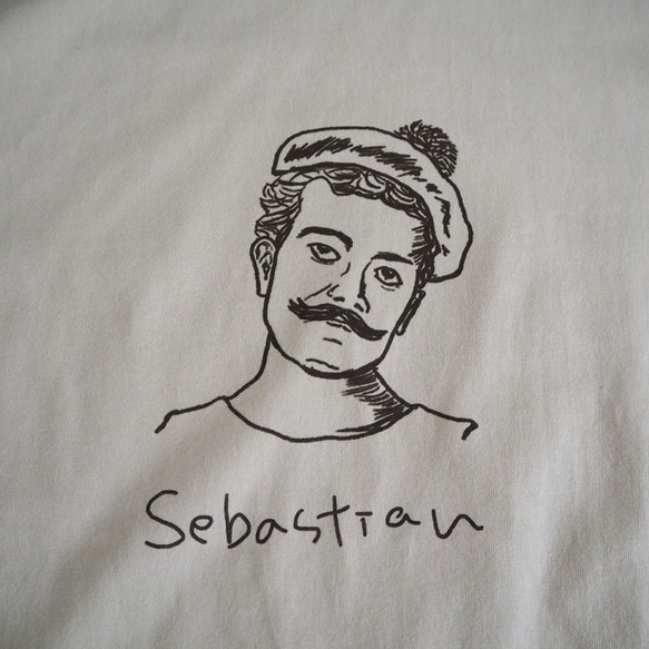 シングルおじさん長袖Tシャツ　【大人】　ベージュ 5枚目の画像