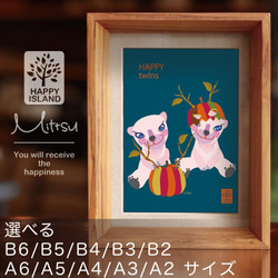 選べるサイズ　ハッピー・オリジナルポスター『HAPPY twins』シロクマのリーフとディープ☆  送料無料 1枚目の画像