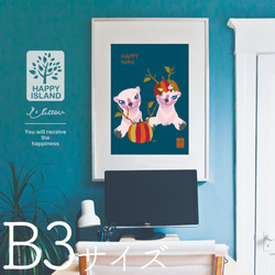 選べるサイズ　ハッピー・オリジナルポスター『HAPPY twins』シロクマのリーフとディープ☆  送料無料 4枚目の画像