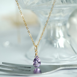 14kgf 宝石質 スイスブルートパーズ AAA 一粒ネックレス 11月誕生石