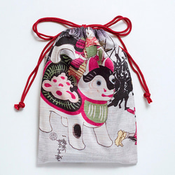 Ukiyo-e Goshuinchou bag cat mouse drawstring bag pouch 第2張的照片