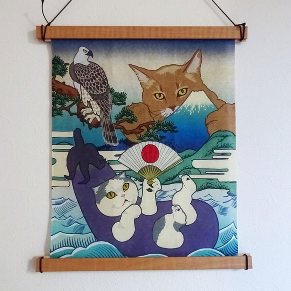 Cat Commitment Half Tenugui Tapestry 第1張的照片