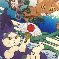 Cat Commitment Half Tenugui Tapestry 第3張的照片