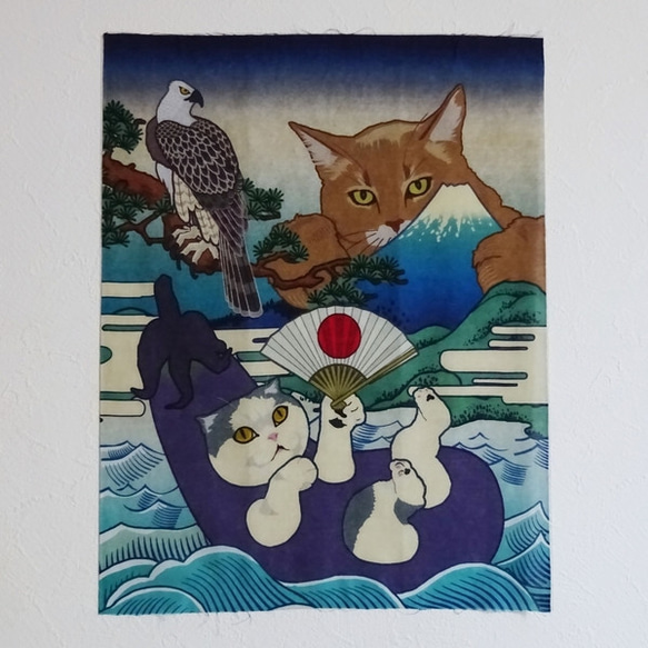 Cat Commitment Half Tenugui Tapestry 第2張的照片