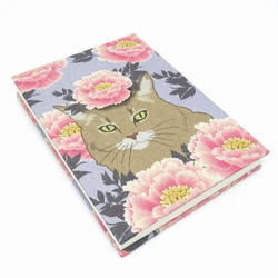 Goshuinchou peony cat notebook stationery *white small 第4張的照片