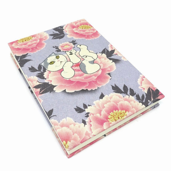 Goshuinchou peony cat notebook stationery *white small 第5張的照片