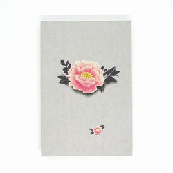 Goshuinchou peony cat notebook stationery *white 第2張的照片