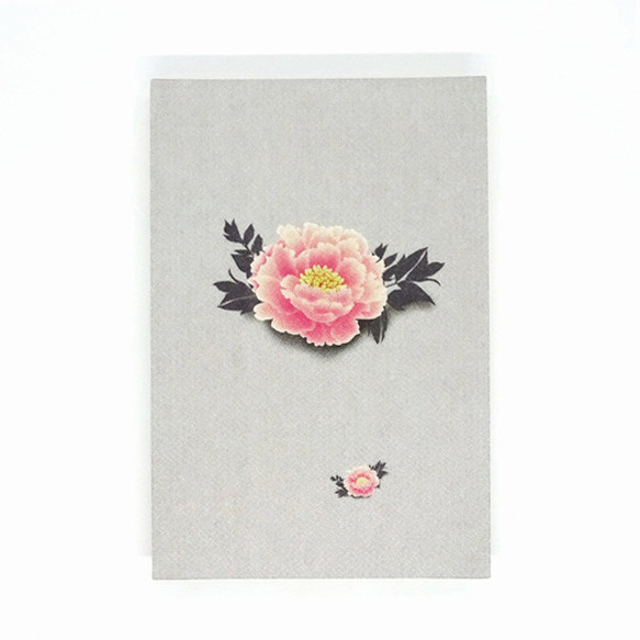 Goshuinchou peony cat notebook stationery *white 第2張的照片