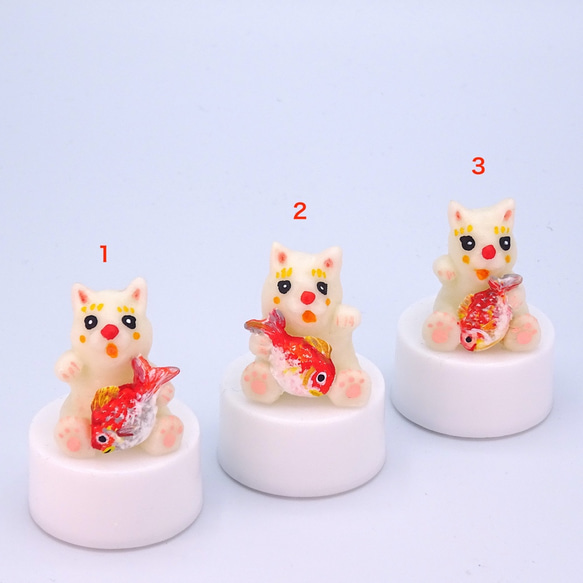 LEDキャンドルライト付き動物人形シリーズ「白猫＆サカナ」 9枚目の画像