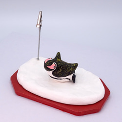 粘土人形のペンギンワールド　クリップ式メモスタンド　フンボルトペンギン−１ 2枚目の画像