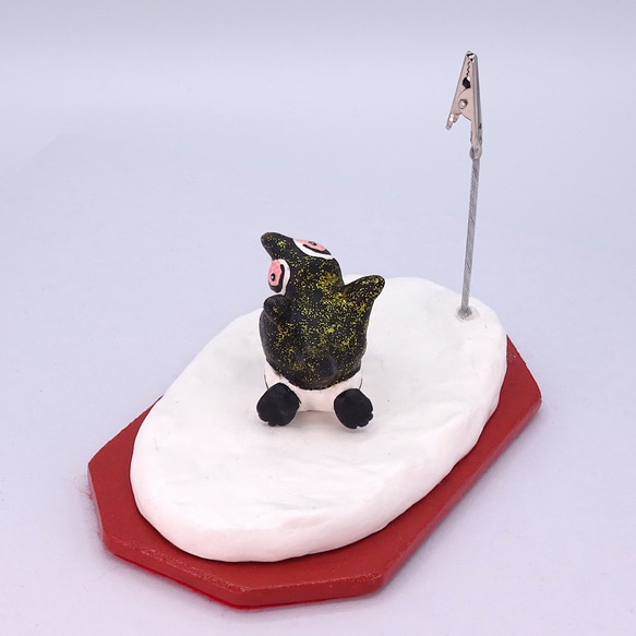 粘土人形のペンギンワールド　クリップ式メモスタンド　フンボルトペンギン−１ 4枚目の画像