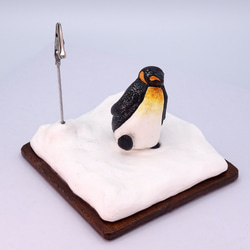 粘土人形のペンギンワールド　クリップ式メモスタンド　コウテイペンギン−１ 5枚目の画像