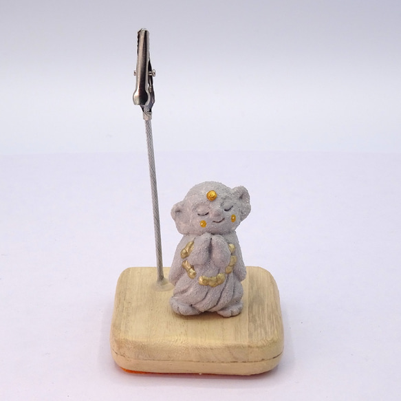 粘土人形「地蔵菩薩１体」メモスタンド　その２ 2枚目の画像