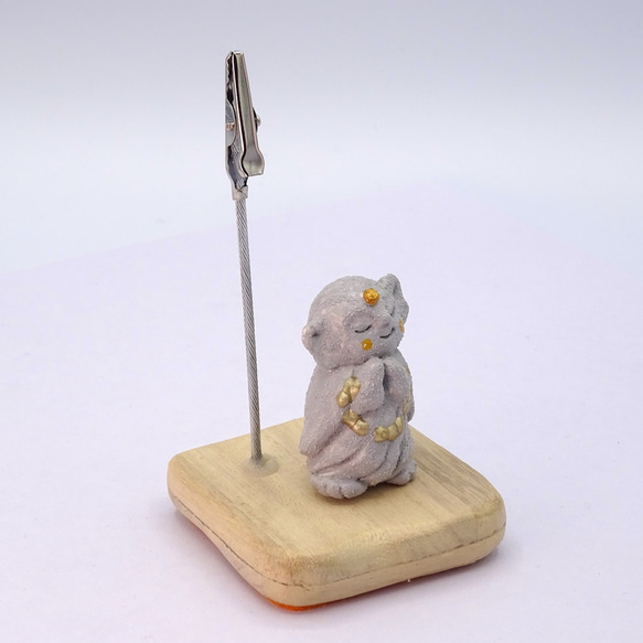 粘土人形「地蔵菩薩１体」メモスタンド　その２ 10枚目の画像