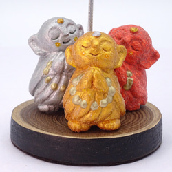 粘土人形「地蔵菩薩３体」メモスタンド　その2 3枚目の画像