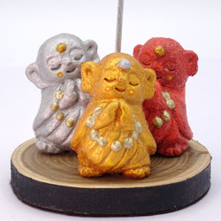 粘土人形「地蔵菩薩３体」メモスタンド　その3 3枚目の画像