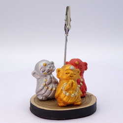 粘土人形「地蔵菩薩３体」メモスタンド　その3 10枚目の画像