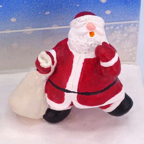2021クリスマス　サンタとトナカイと雪だるまの粘土フォト＆メモスタンドB−４ 9枚目の画像