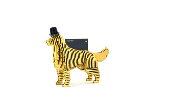 黃金獵犬禮盒(木、手機座名片座 金色) 第4張的照片
