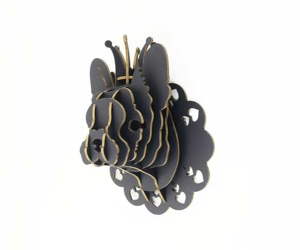 プリンスバタフレンチブルドッグの飾りDIYギフト組み立てられていない黒 1枚目の画像