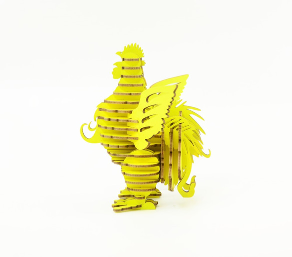ブレーメン音楽隊 - 黄色の組み立てられていないチキンDIYギフトボックス 2枚目の画像
